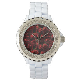 Montre Rouge Roses Floral White Watch