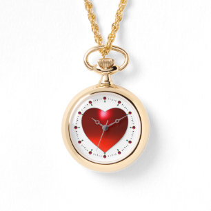 MONTRE ROUGE RUBY GEM PIERRE COEUR