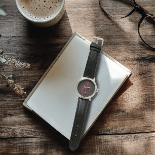 Montre Rouge Tribal Dragon Noir