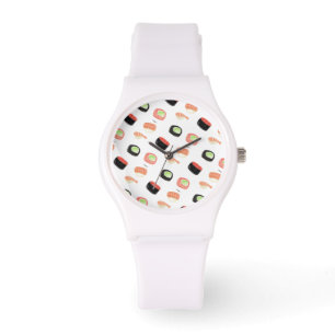 Montre Roulés de sushi au concombre et saumon à l'aquarel