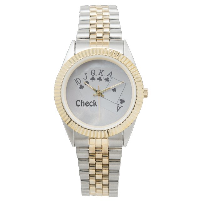 Montre Royal Club Flush Poker Cartes Motif, (devant)