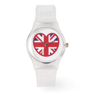 Montre Royaume-Uni Union Jack Flag Heart