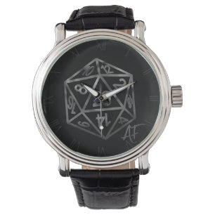 Montre RPG Crit AF Silver Fantasy Tabletop Gamer Dice