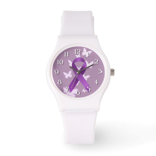 Montre Ruban de sensibilisation au pourpre (Recto)