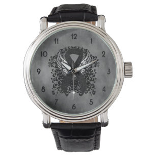 Montre Ruban noir avec ailes