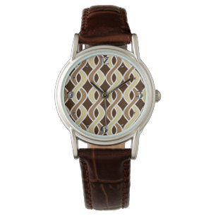 Montre Rubans Modernes du Milieu du Siècle, taupe et marr
