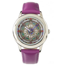 Montre Ruby, Amethyst, Sapphire et Pearl Mandala