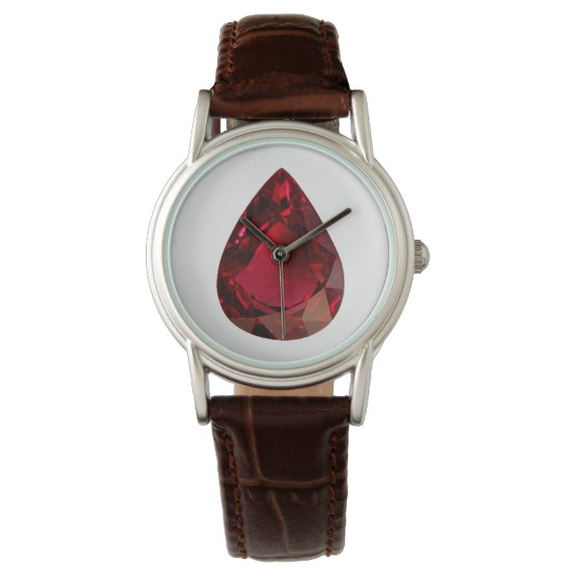 Montre Ruby Pear en forme Red Watch (devant)