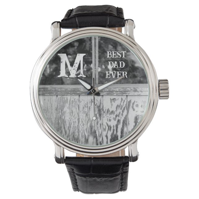 Montre Russe noir et blanc photo meilleur papa jamais ini (devant)