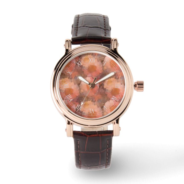 Montre Rustic Watercolor Daisy Floral Pattern (Recto)
