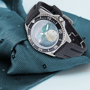 Montre Sable Dollar Océan Crashant Vagues