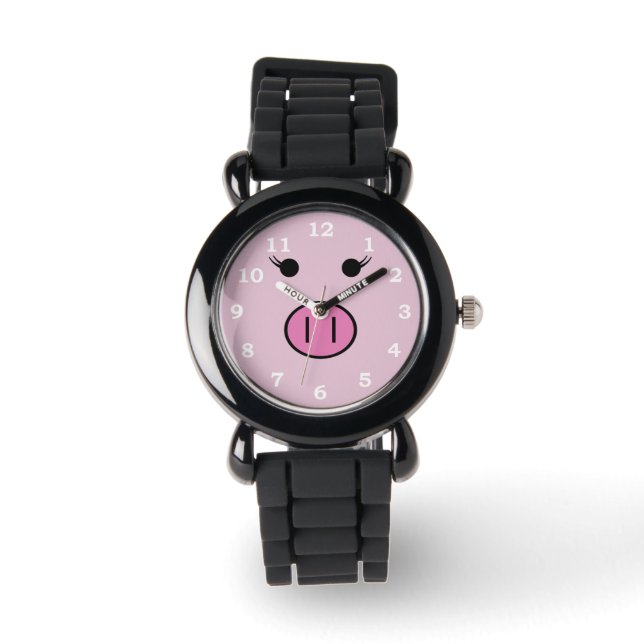 Montre Sadie le cochon rose ~ mignonne fille Kawaii (Recto)