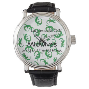 Montre Sages-femmes et torsion de lézard vert