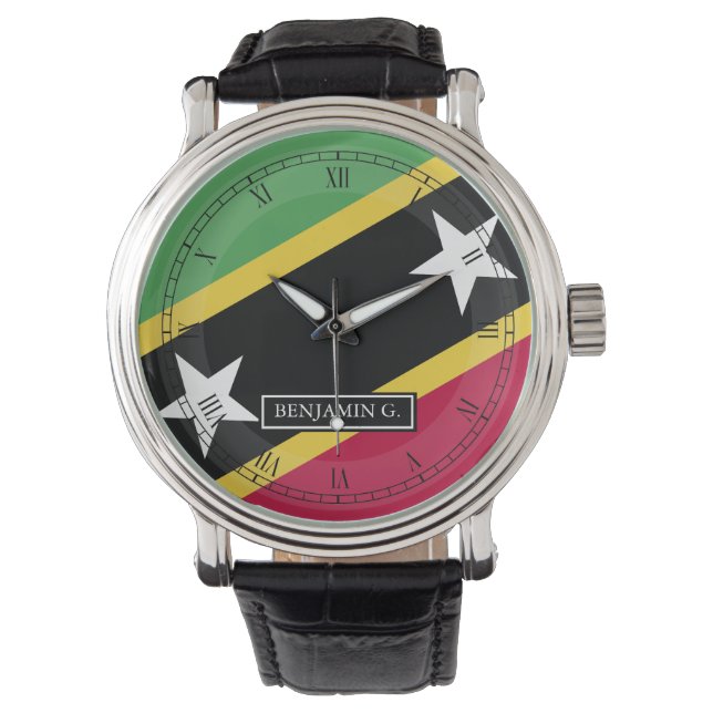 Montre Saint-Kitts-et-Nevis Nom personnalisé (devant)