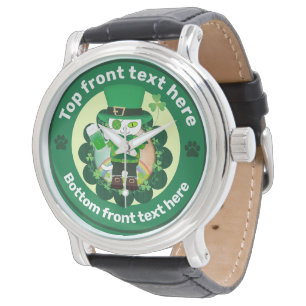 Montre Saint Patrick avec un chat à un oeil heureux