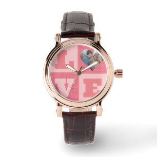 Montre Saint-Valentin Romantique rose Love Heart Photo
