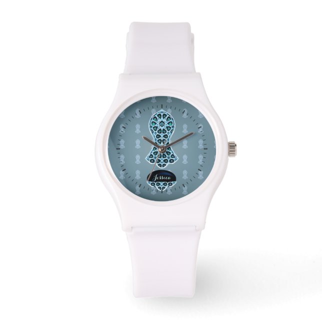 Montre Sandale Bejeweled du Prophète (Bleu/Vert) (Recto)