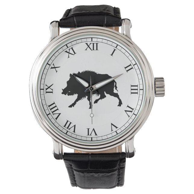 Montre Sanglier ou cochon sauvage Elégant Silhouette (devant)