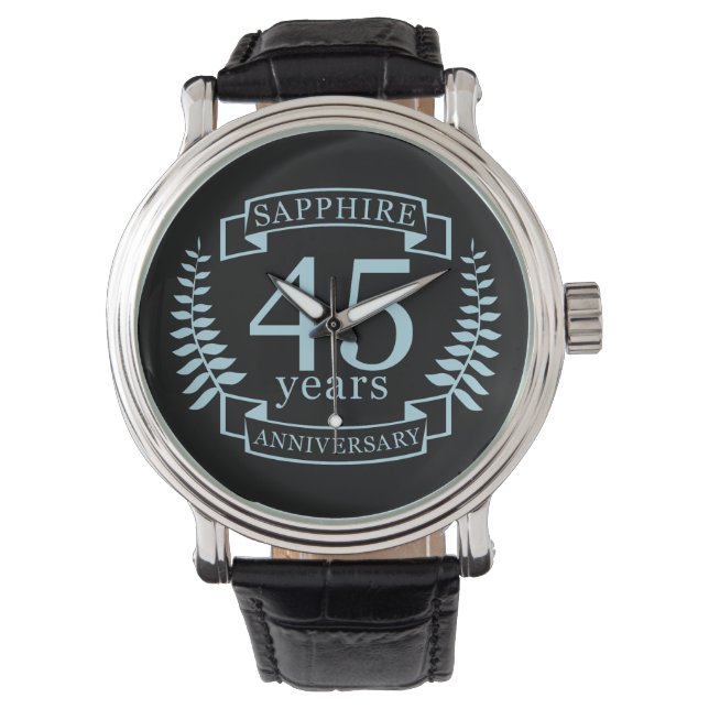 Montre Sapphire 45e anniversaire mariage traditionnel (devant)