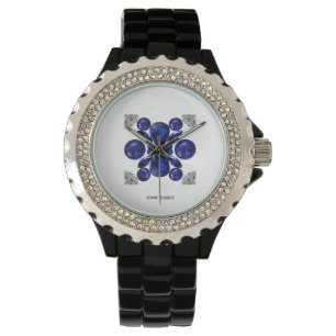 Montre Sapphire Diamant Gemstone Art Blue