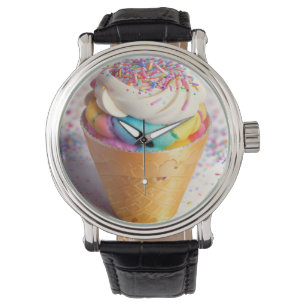 Montre Saupoudrer de cônes de crème glacée
