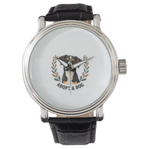 Montre Sauver une vie Adopter un chien Illustration vinta