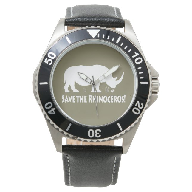 Montre Sauvez les rhinocéros (devant)