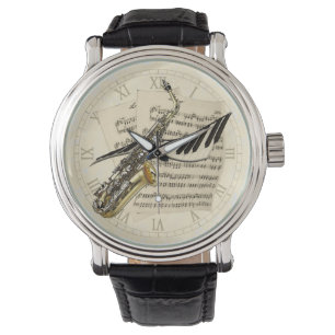 Montre Saxophone et musique de piano