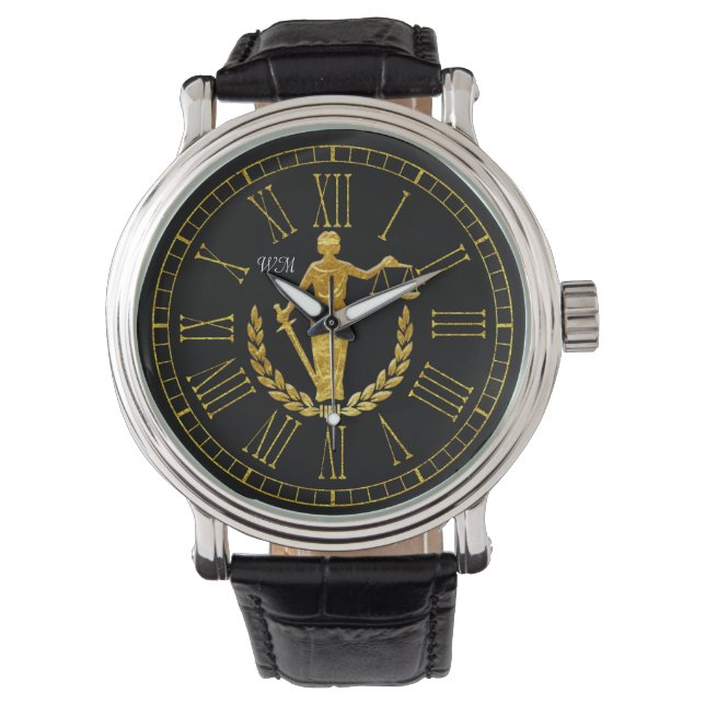 Montre Scales de justice Monogramme Personnaliser (devant)