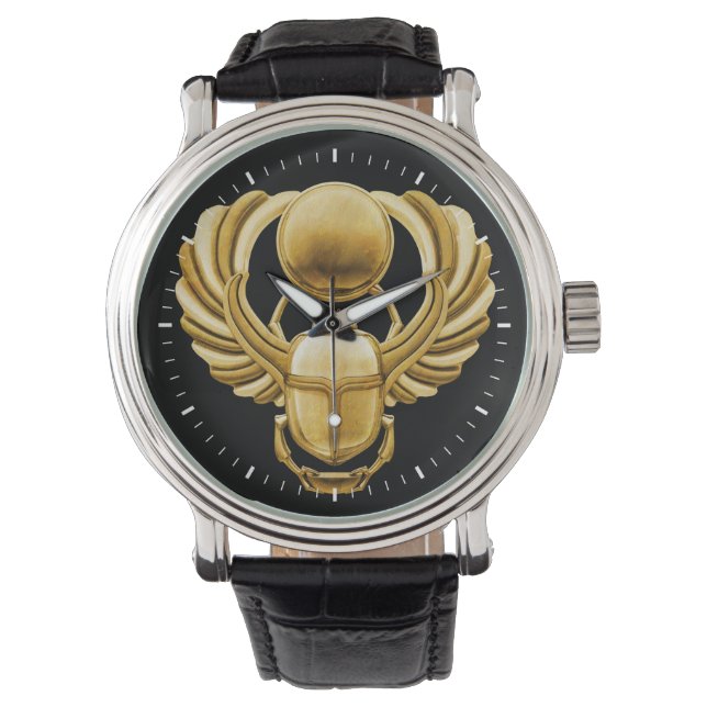 Montre Scarab en or égyptien (devant)