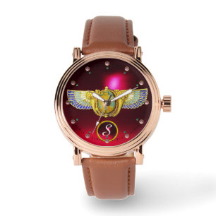 MONTRE SCARABE À FEU ÉGYPTIENNE ANTIQUE /BOÎTE À DENRÉES