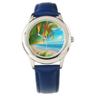Montre Scène Tropical Beach Palm Tree
