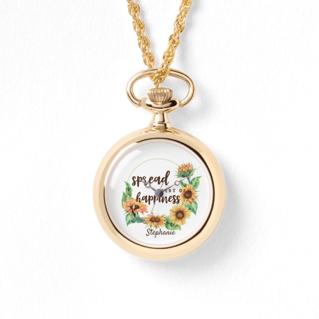 Montre Semences de bonheur Nom personnalisé (Recto)