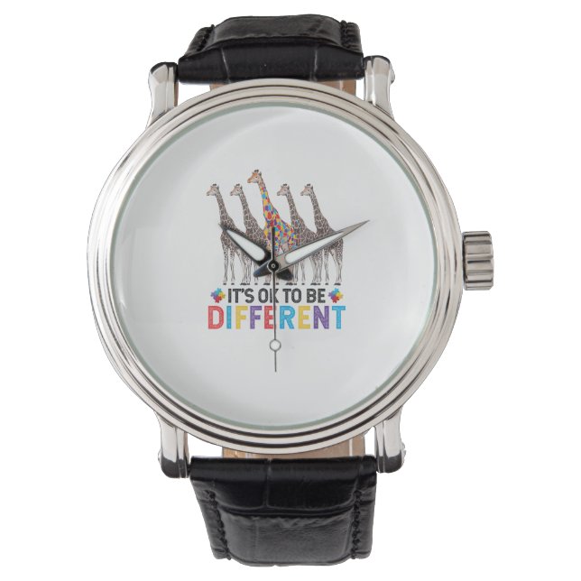 Montre Sensibilisation sur l'autisme Cute Giraffe Animal  (devant)