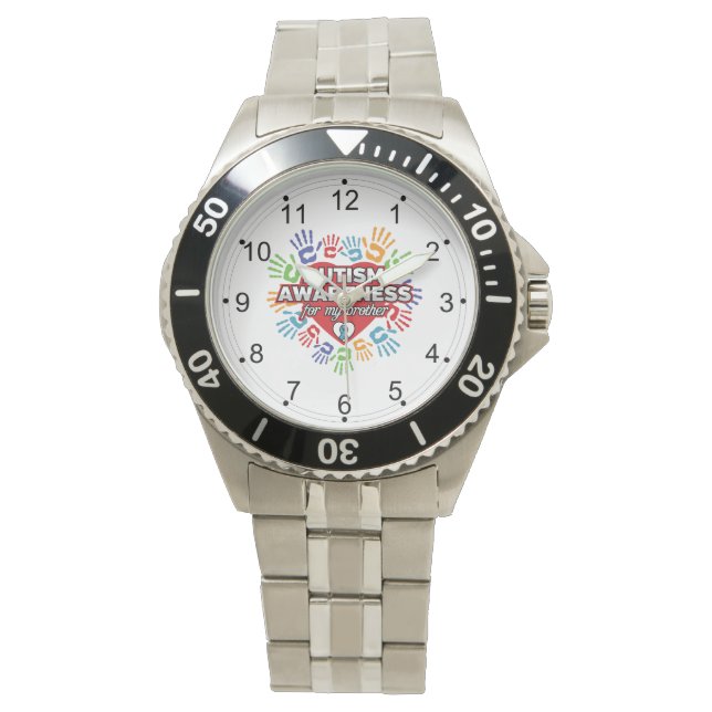 Montre Sensibilisation sur l'autisme pour mon frère (devant)