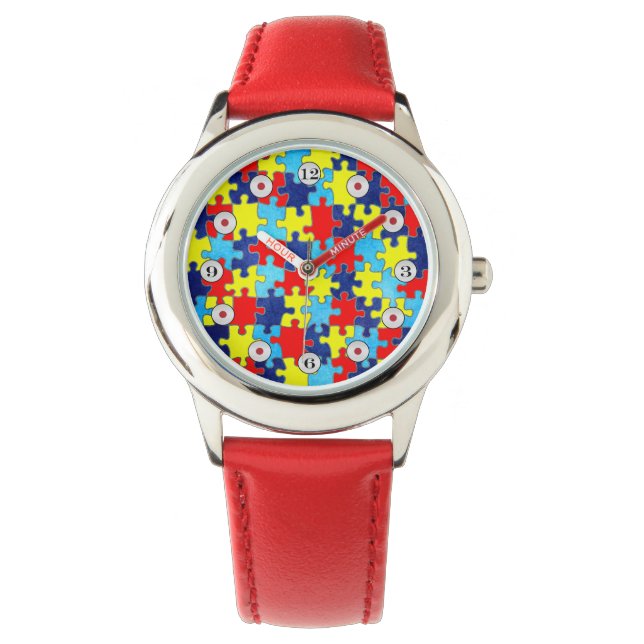 Montre Sensibilisation sur l'autisme-Puzzle par Shirley T (devant)