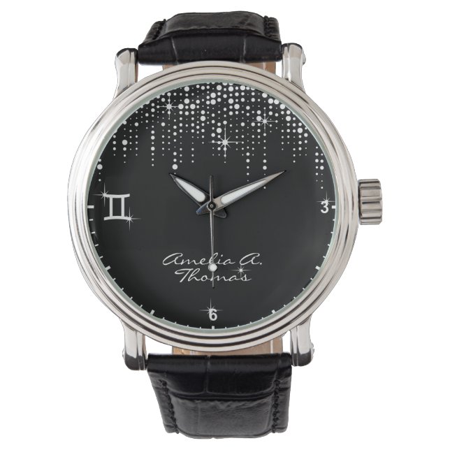 Montre Séquins de pluie de Parties scintillant à goutte d (devant)