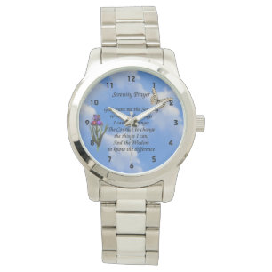 Montre Serenity Prayer Butterfly Flower Inspiration