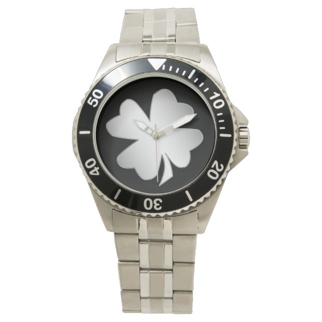 Montre Shamrock argenté (devant)