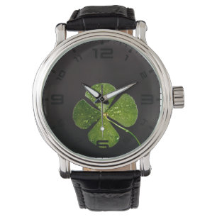 Montre Shamrock irlandais Four Leaf Clover Watch