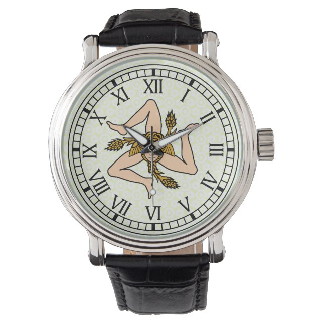 Montre Sicilain Triskelion avec chiffres romains (devant)