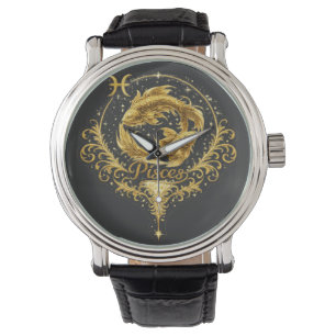 Montre Signe du zodiaque unique des Poissons, signe astro