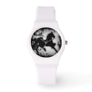 Montre silhouette caracolante de cheval
