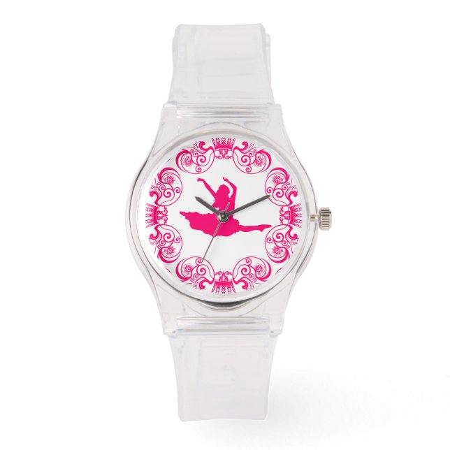 Montre Silhouette Danseuse de cadre rose (Recto)