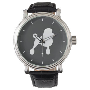 Montre Silhouette de caniche standard blanc