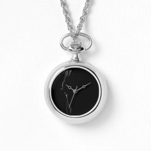 Montre Silhouette de cheval noir et blanc