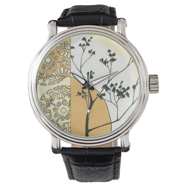 Montre Silhouette de l'arbre écarse par Megan Meagher (devant)