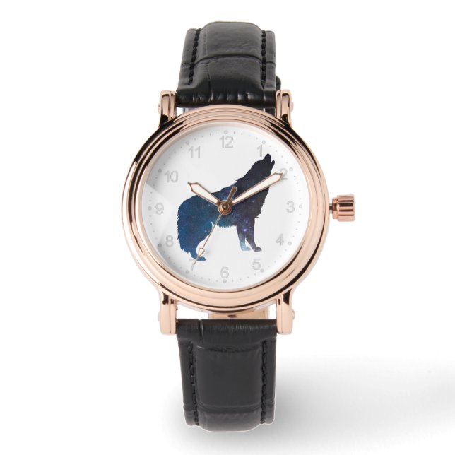 Montre Silhouette de l'univers Wolf - Choisir la couleur  (Recto)
