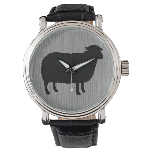 Montre Silhouette de mouton noir (devant)