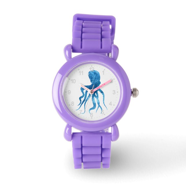 Montre Silhouette de poulpe aquarelle (Recto)